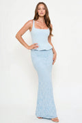 Symphony Dress - Lace Skirt Peplum Maxi Dress | Zezebe