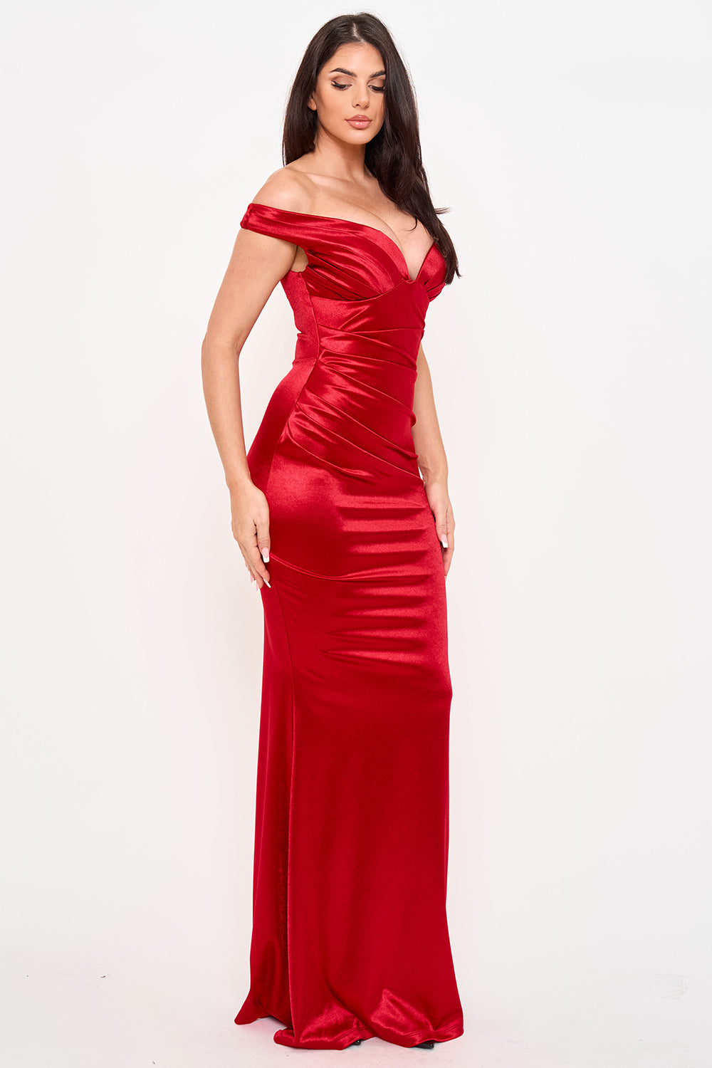 Symphony Dress - Satin Pleated On Bust Maxi Dress | Zezebe