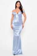 Symphony Dress - Satin Pleated On Bust Maxi Dress | Zezebe