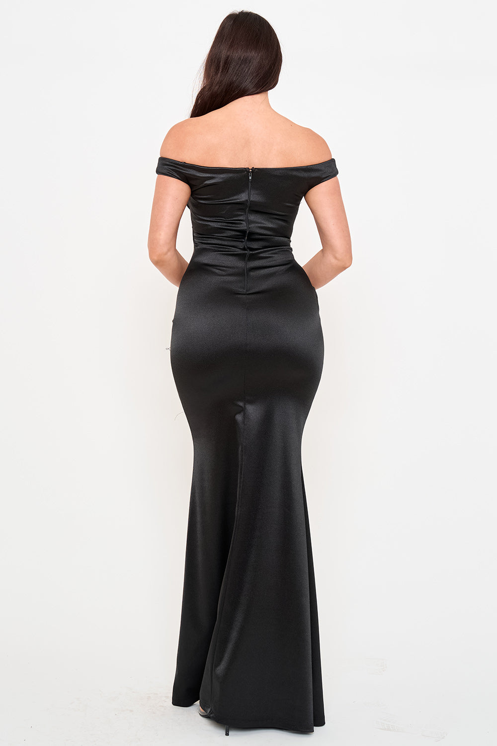 Symphony Dress - Satin Pleated On Bust Maxi Dress | Zezebe