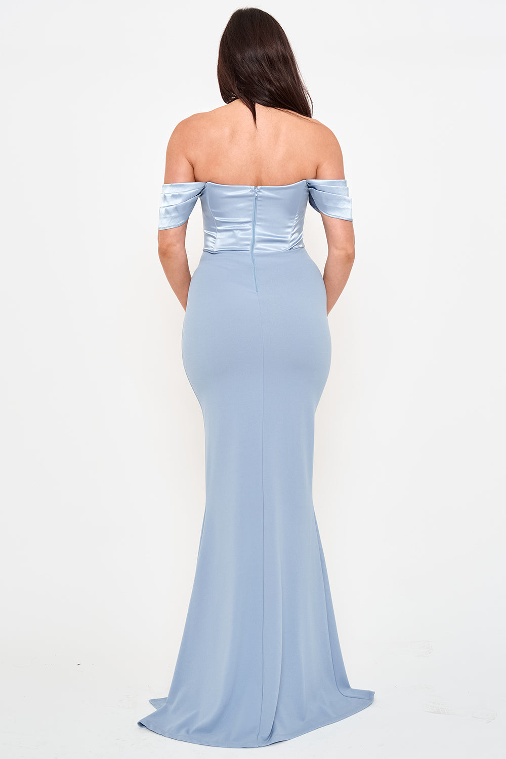 Symphony Dress - Satin Top With Overlay Mesh Maxi Dress | Zezebe