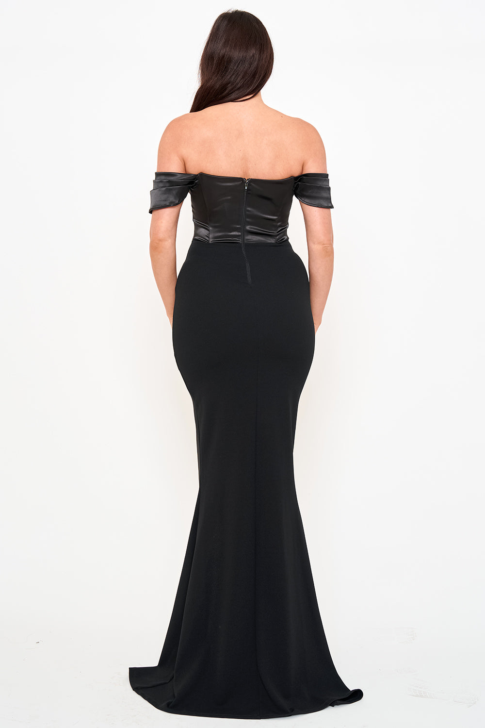 Symphony Dress - Satin Top With Overlay Mesh Maxi Dress | Zezebe