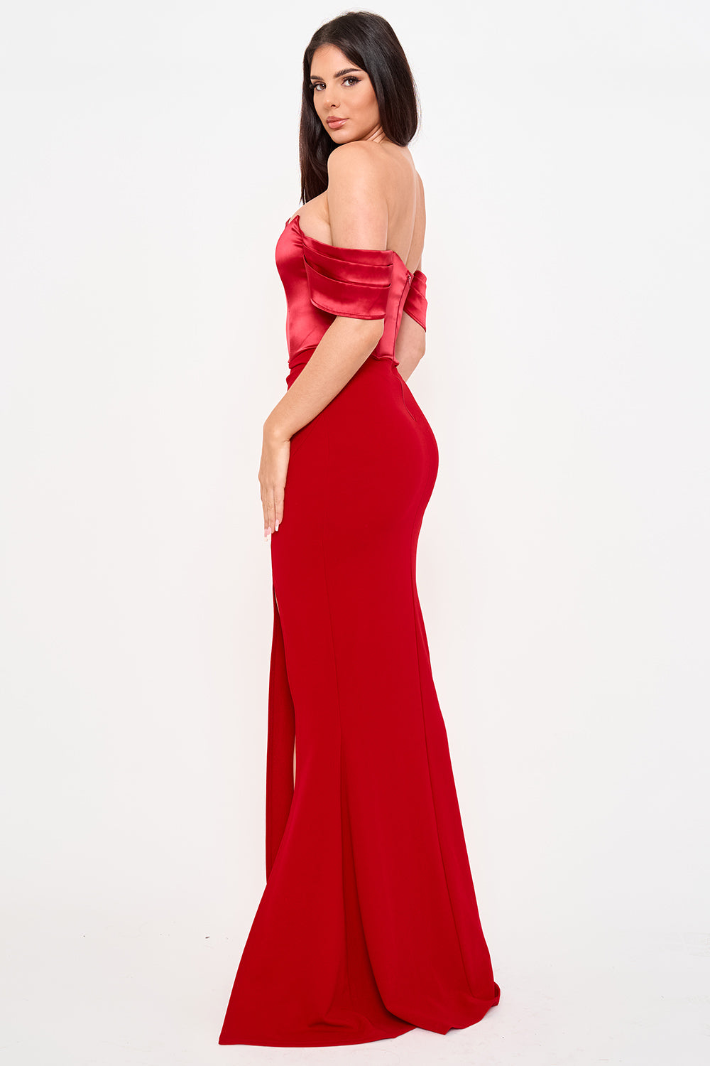 Symphony Dress - Satin Top With Overlay Mesh Maxi Dress | Zezebe