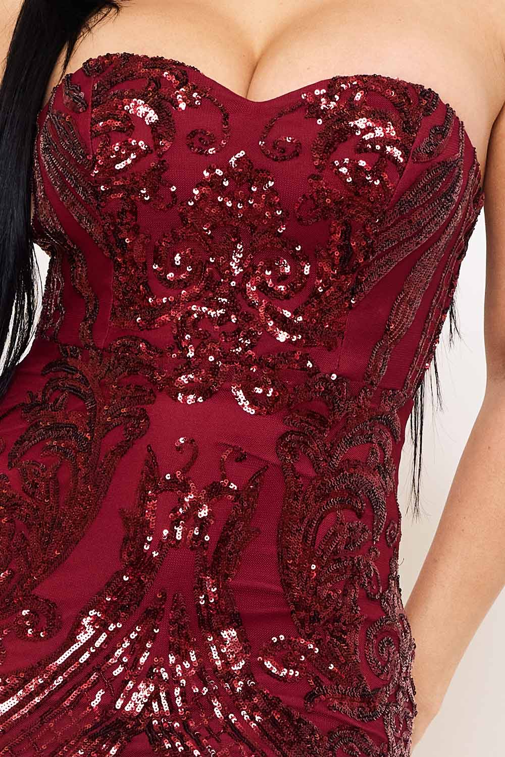 Symphony - Sequin Sheer Mesh Formal Mermaid Maxi Drss | Zezebe