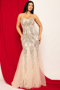 Symphony - Sequin Sheer Mesh Formal Mermaid Maxi Drss | Zezebe