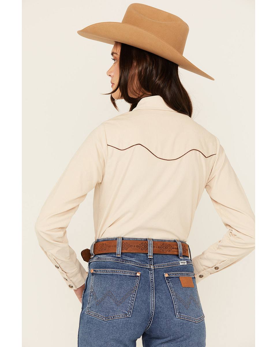 Women's Corduroy Long Sleeve Snap Western Shirt