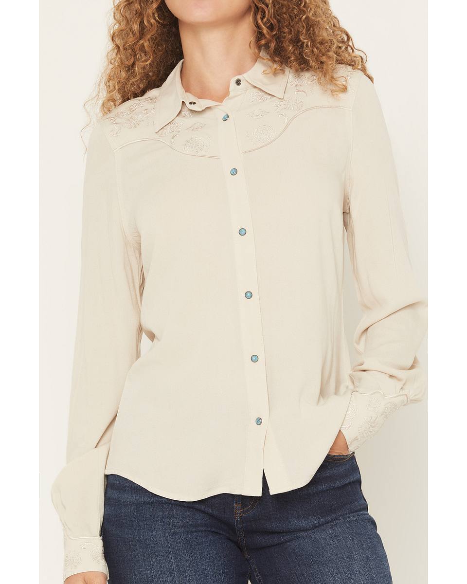 Women's Bluespruce Embroidered Long Sleeve Snap Western Shirt