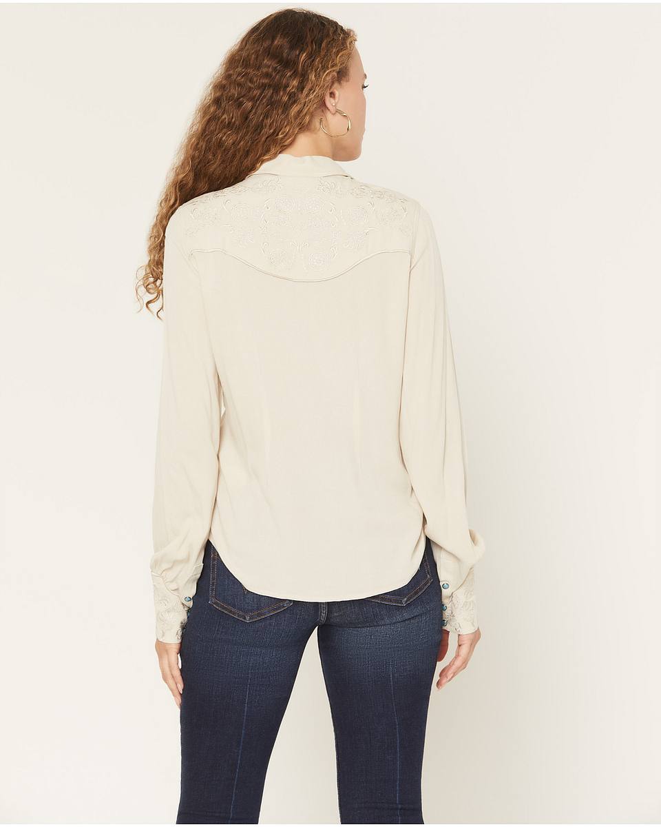 Women's Bluespruce Embroidered Long Sleeve Snap Western Shirt